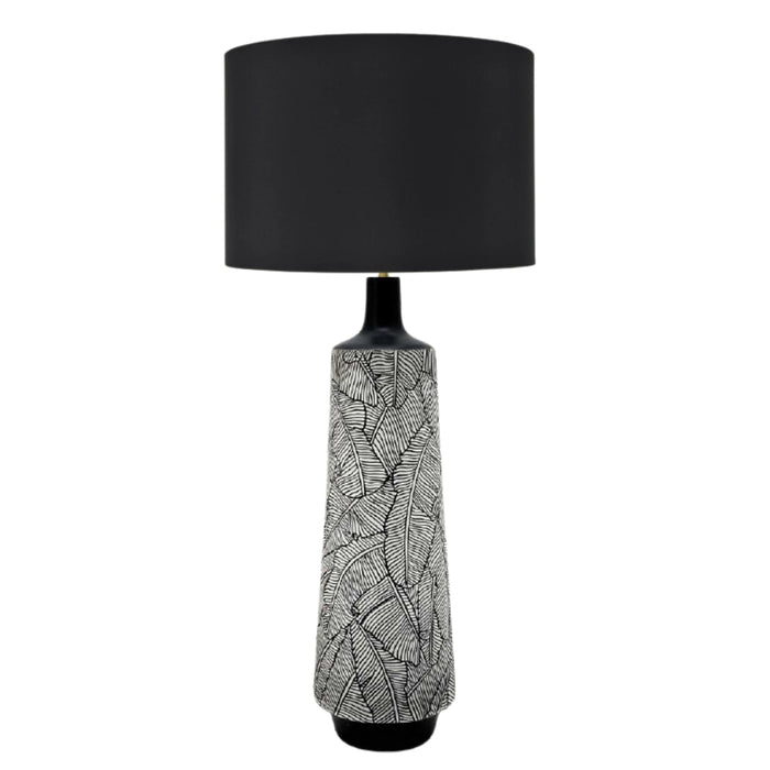 Atolea Black White with Black Shade Table Lamp