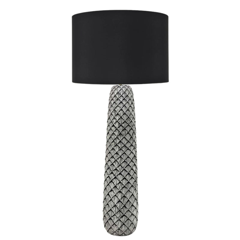 Tigris Black White with Black Shade Table Lamp - Lighting.co.za