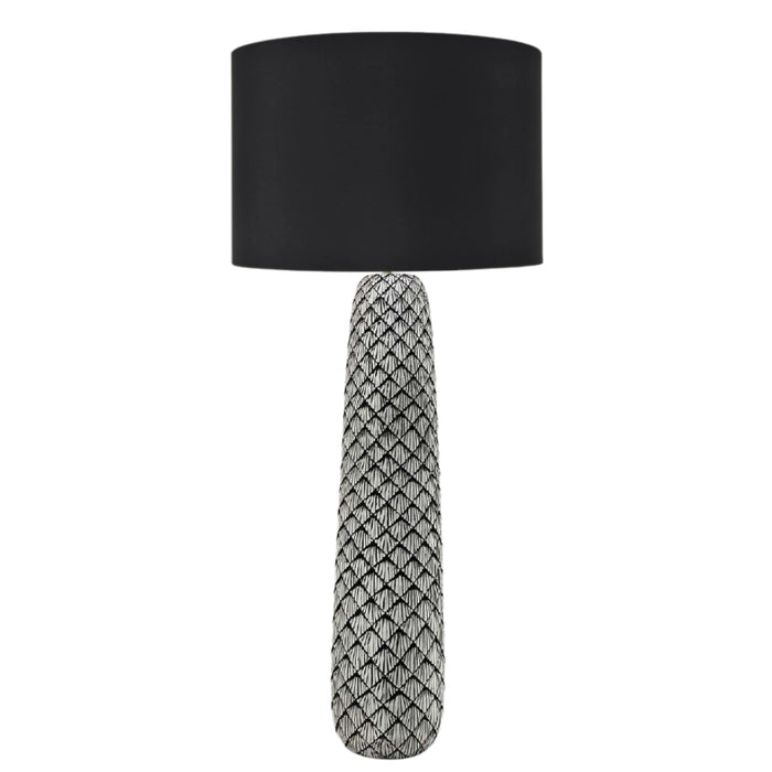 Tigris Black White with Black Shade Table Lamp