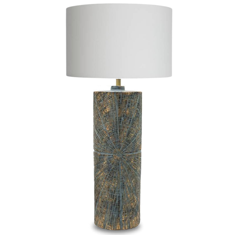 Seger Green Gold and White Shade Table Lamp - Lighting.co.za