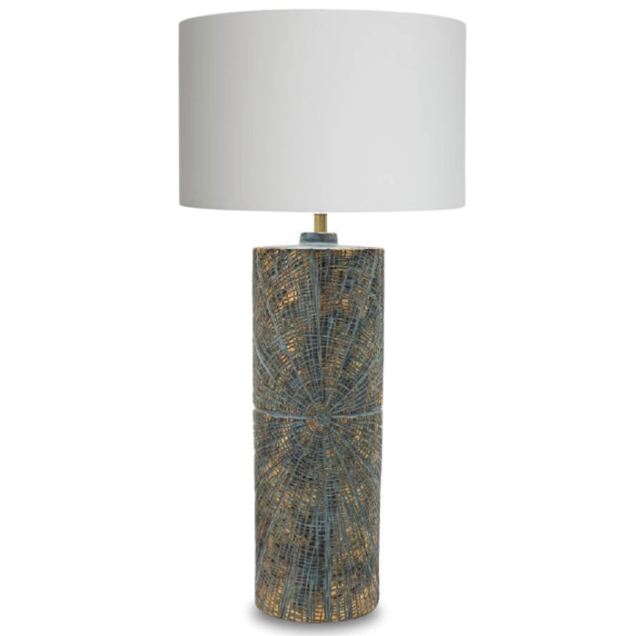 Seger Green Gold and White Shade Table Lamp