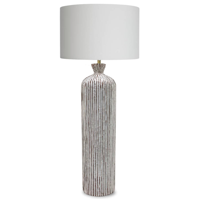 Flavio Tall Ceramic and White Shade Table Lamp - Lighting.co.za