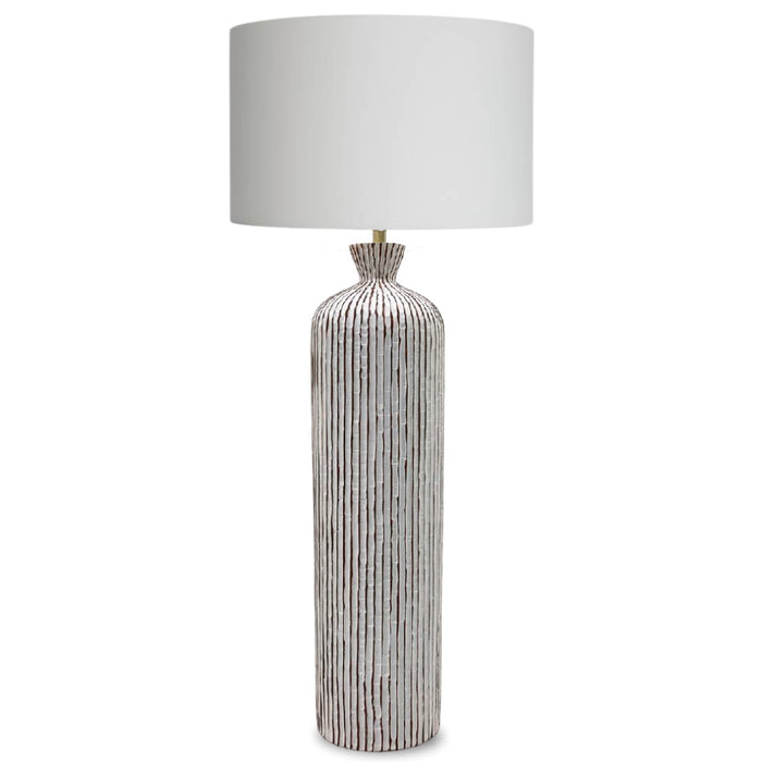 Flavio Tall Ceramic and White Shade Table Lamp