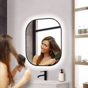 Sharon Black Frame Backlit LED Bathroom Mirror - Lighting.co.za