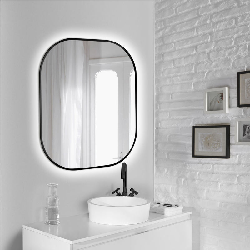 Sharon Black Frame Backlit LED Bathroom Mirror - Lighting.co.za
