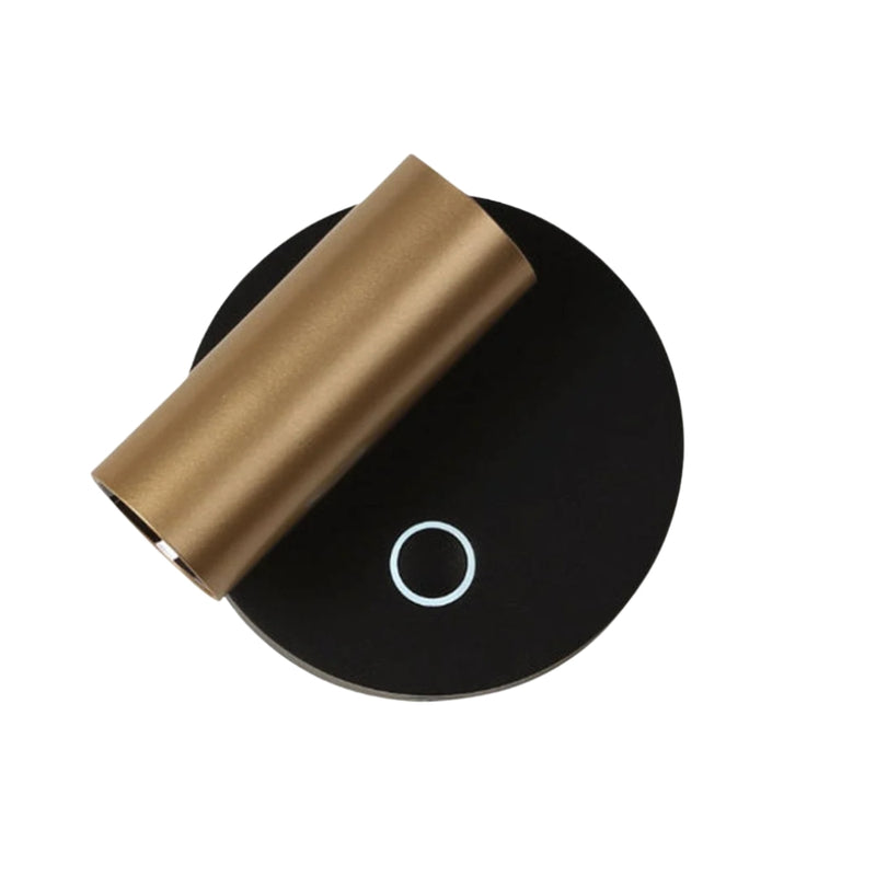 Prince Round Black | White with Gold LED Bedside Reading Wall Light with USB - Lighting.co.za