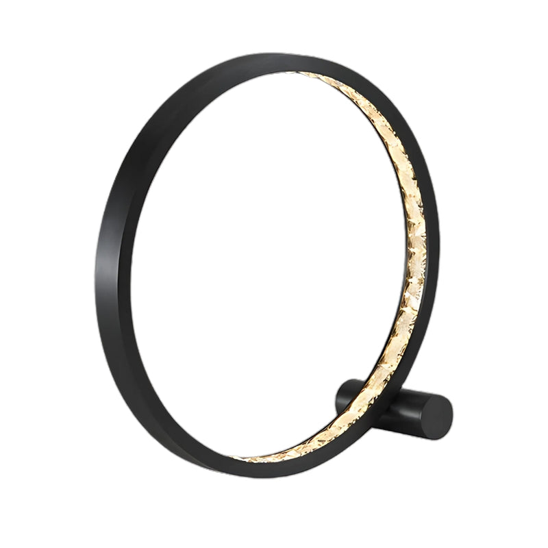 Lustre Black and Crystal Ring LED Table Lamp 2 Sizes - Lighting.co.za