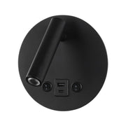 Noa Round LED Bedside Reading Wall Light With Back Light and USB Charging Port - Lighting.co.za