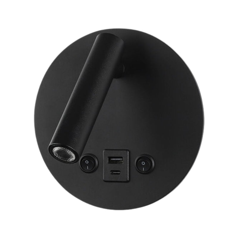 Noa Round LED Bedside Reading Wall Light With Back Light and USB Charging Port - Lighting.co.za