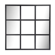 Dutch Black Metal Square Window Panel Wall Mirror - Lighting.co.za