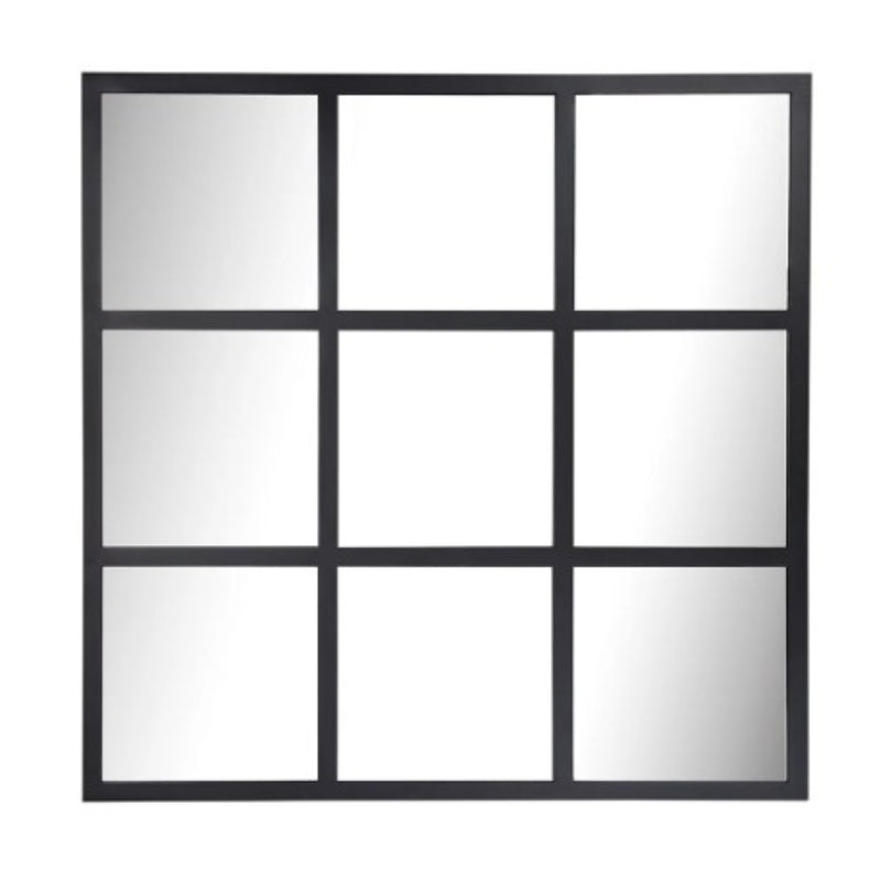 Dutch Black Metal Square Window Panel Wall Mirror - Lighting.co.za