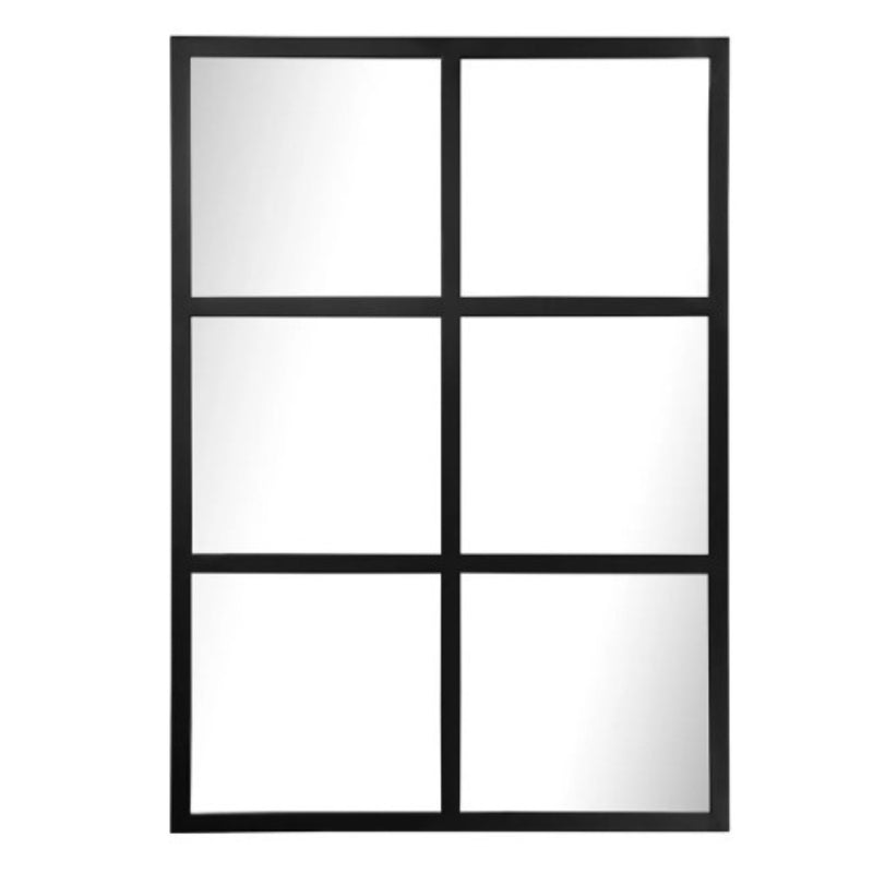 Dutch Black Metal Small Window Panel Wall Mirror - Lighting.co.za