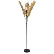 Banana Palm Gold and Black Metal Floor Lamp - Lighting.co.za