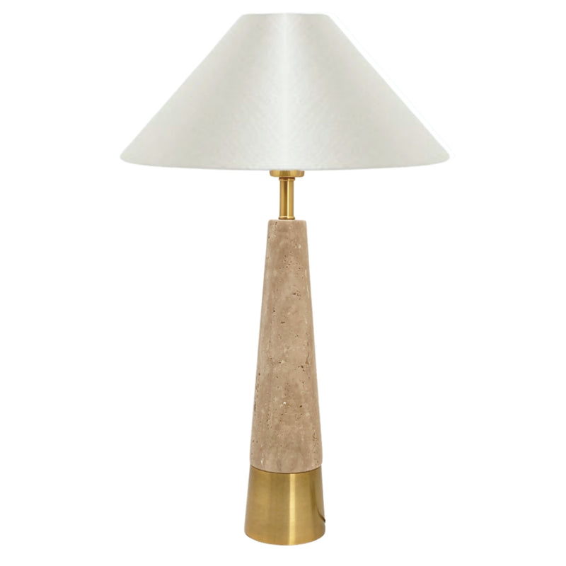 Hamilton Travertine and Brass Look Table Lamp - Lighting.co.za