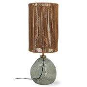 Mallen Smoke | Amber Glass Table Lamp with Jute Shade - Lighting.co.za