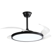 Maya Retractable Clear 4 Blade White | Black LED Ceiling Fan - Lighting.co.za