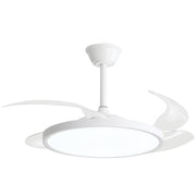 Maya Retractable Clear 4 Blade White | Black LED Ceiling Fan - Lighting.co.za