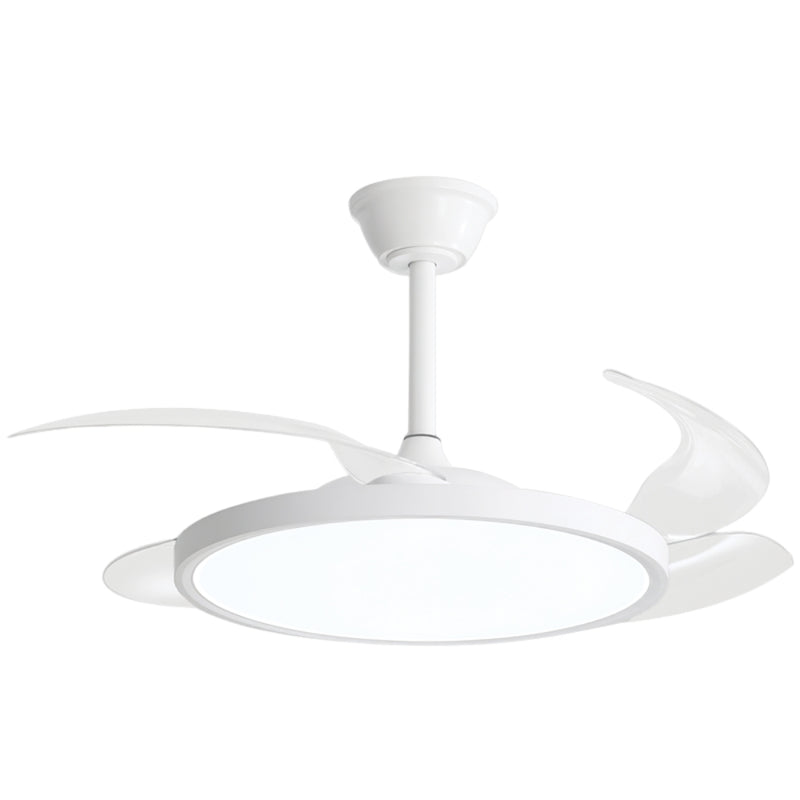 Maya Retractable Clear 4 Blade White | Black LED Ceiling Fan - Lighting.co.za