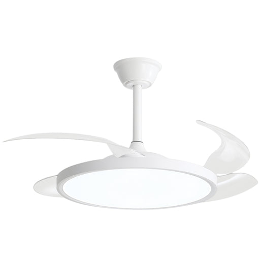 Maya Retractable Clear 4 Blade White | Black LED Ceiling Fan - Lighting.co.za