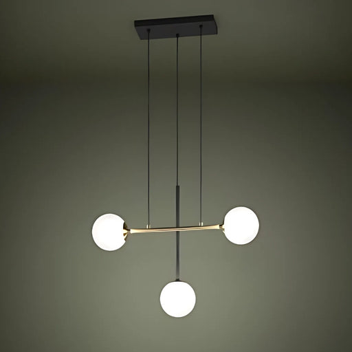 Paz 3 Light Black and Gold Pendant Light - Lighting.co.za