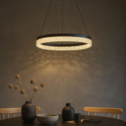 Glint Black and Clear Ring LED Pendant Light - Lighting.co.za