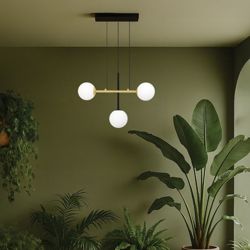 Paz 3 Light Black and Gold Pendant Light - Lighting.co.za