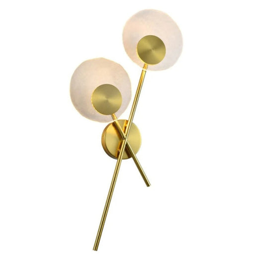 Aquila 2 Light Round LED Glass and Gold Wall Light - Lighting.co.za