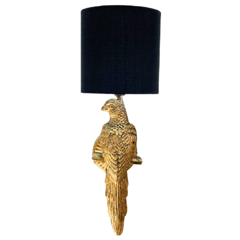 Bird Gold and Black Shade Wall Light - Lighting.co.za