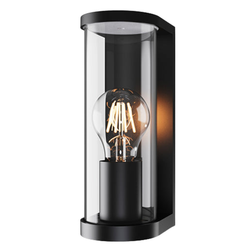 Tube Black and Clear Glass Outdoor Wall Light - Lighting.co.za