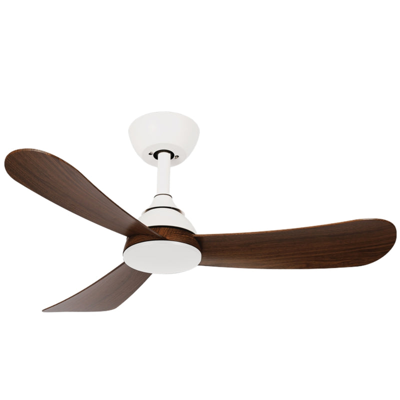 Ansel 3 Blade Black | White and Dark Wood Look Ceiling Fan Only - Lighting.co.za