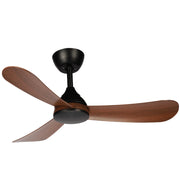 Ansel 3 Blade Black | White and Dark Wood Look Ceiling Fan Only - Lighting.co.za