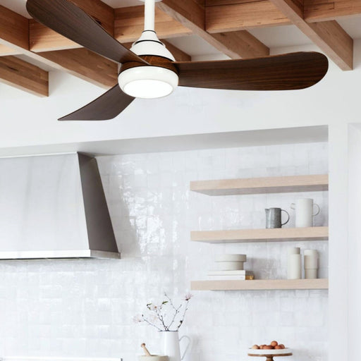 Ansel 3 Blade Black | White and Dark Wood Look LED Ceiling Fan - Lighting.co.za