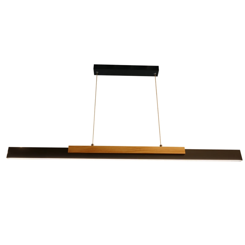 Woodline Style 1 Black and Wood Linear LED Pendant Light - Lighting.co.za