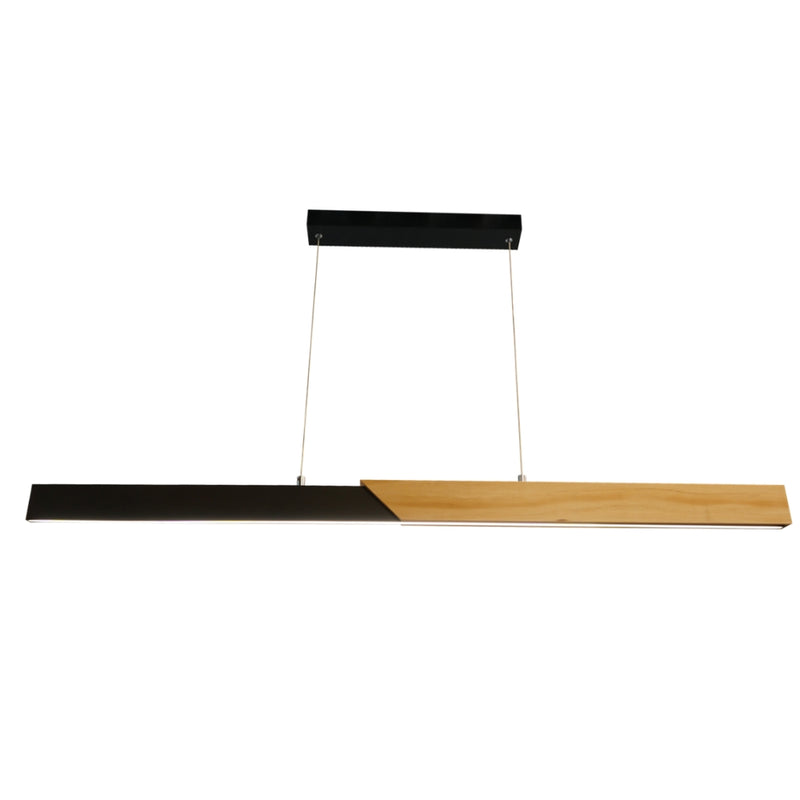 Woodline Style 2 Black and Wood Linear LED Pendant Light - Lighting.co.za