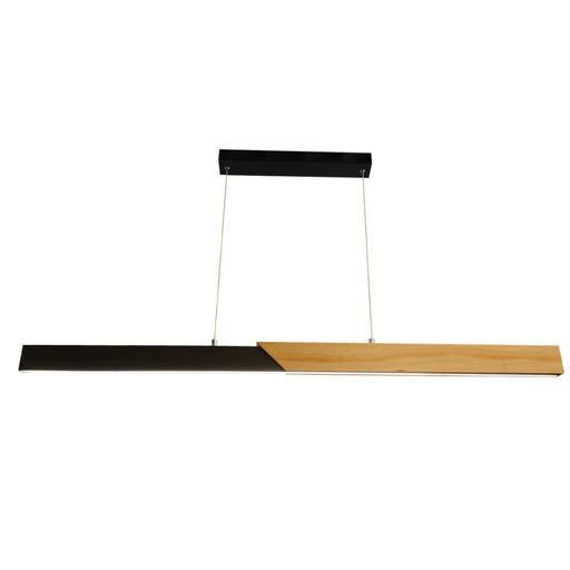 Woodline Style 2 Black and Wood Linear LED Pendant Light - Lighting.co.za