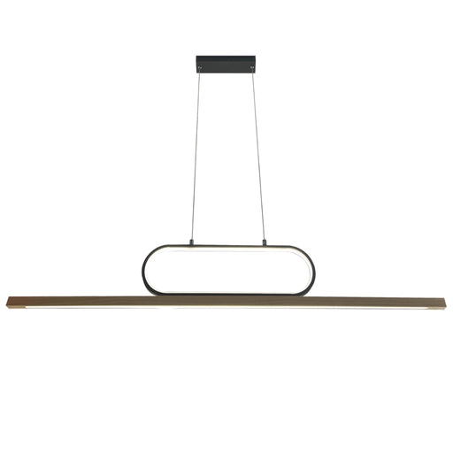Woodline Style 4 Black and Wood Linear LED Pendant Light - Lighting.co.za