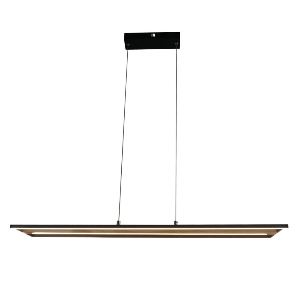 Woodline Twin Black and Wood Linear LED Pendant Light — Lighting.co.za