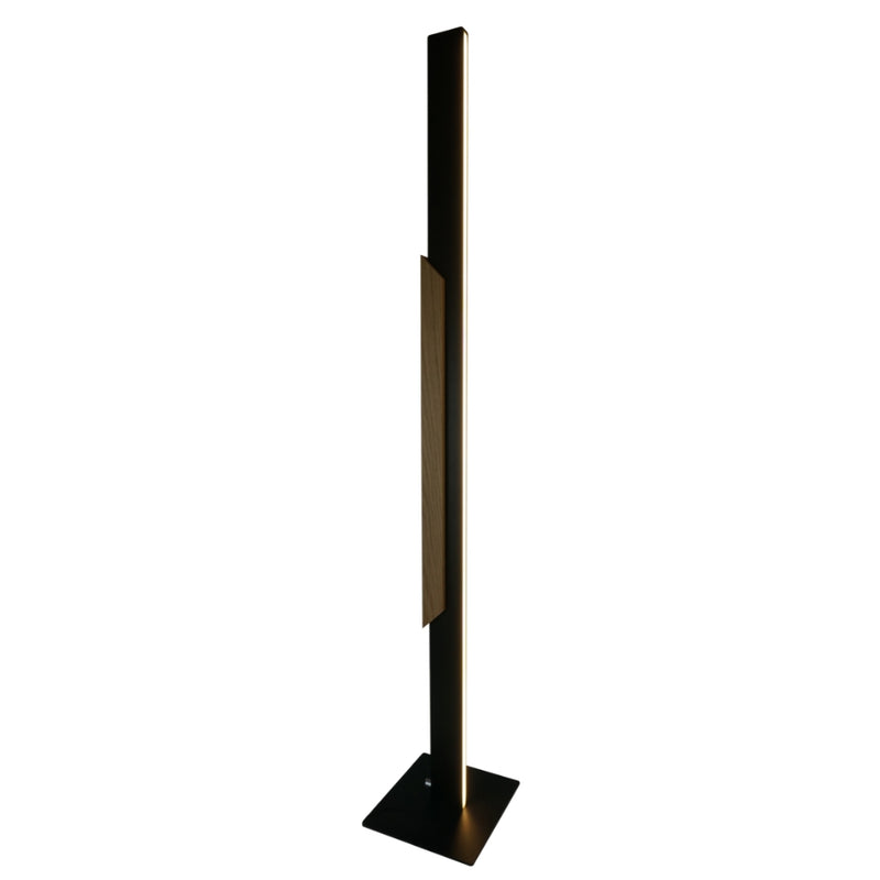 Woodline Black and Wood Slim LED Floor Lamp - Lighting.co.za
