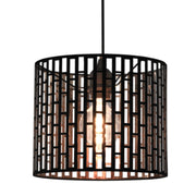 Brody Black and Gold Grid Drum Metal Shade Pendant Light - Lighting.co.za