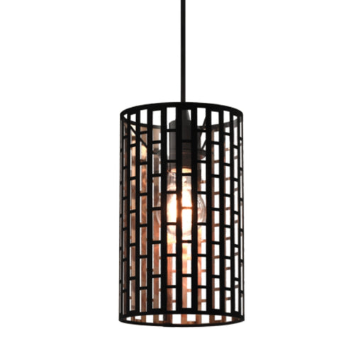 Brody Black and Gold Grid Tall Metal Shade Pendant Light - Lighting.co.za