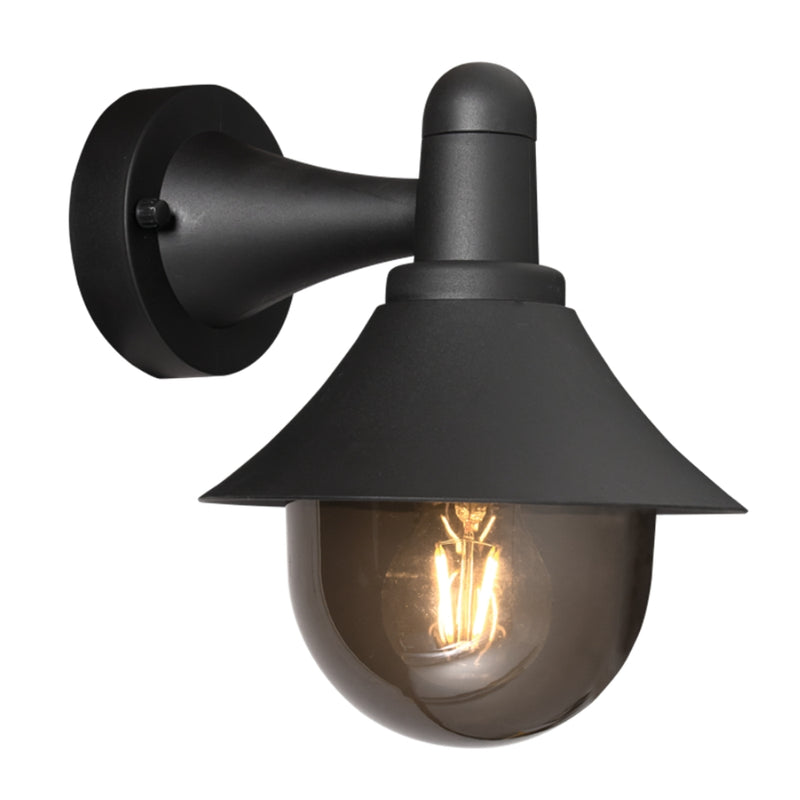 Solara Black and Smoke Outdoor Wall Light - Lighting.co.za