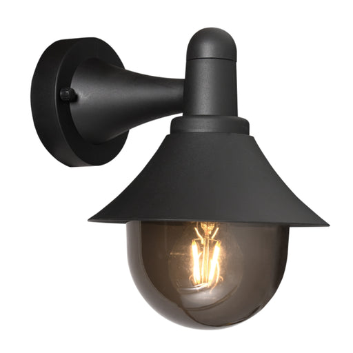 Solara Black and Smoke Outdoor Wall Light - Lighting.co.za
