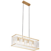 Strata Gold and Clear Acrylic Rectangular Chandelier - Lighting.co.za