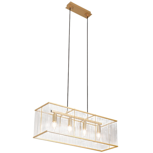 Strata Gold and Clear Acrylic Rectangular Chandelier - Lighting.co.za