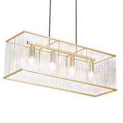 Strata Gold and Clear Acrylic Rectangular Chandelier - Lighting.co.za