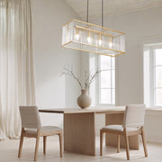 Strata Gold and Clear Acrylic Rectangular Chandelier - Lighting.co.za