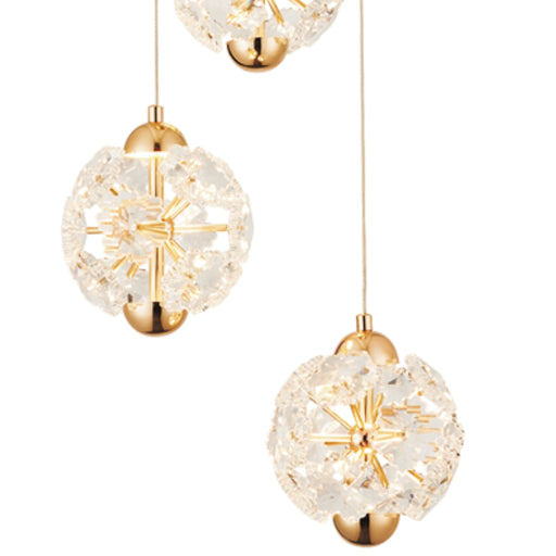 Nuri Gold and Crystal LED Cluster Pendant Light - Lighting.co.za