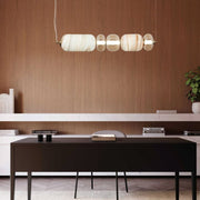 Leo Marbled and Amber Glass Horizontal LED Pendant Light - Lighting.co.za