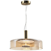 Arlo Smoke or Amber Glass and Gold LED Pendant Light - Lighting.co.za