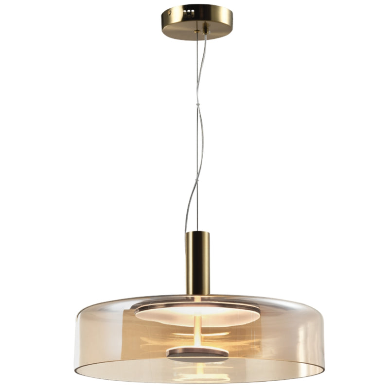 Arlo Smoke or Amber Glass and Gold LED Pendant Light - Lighting.co.za